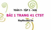 Bài 1 trang 41 Toán 9 tập 1 Chân trời sáng tạo